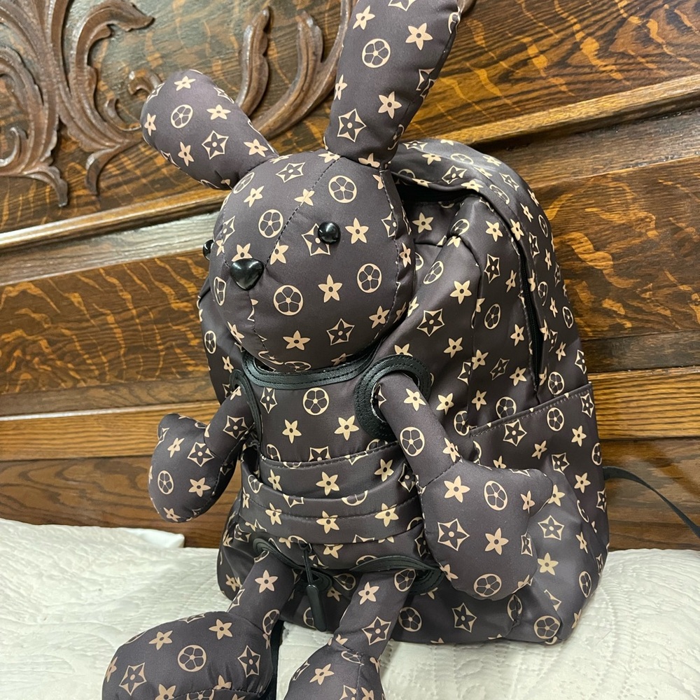 Brown monogram Patterned Bunny Backpack - image 2